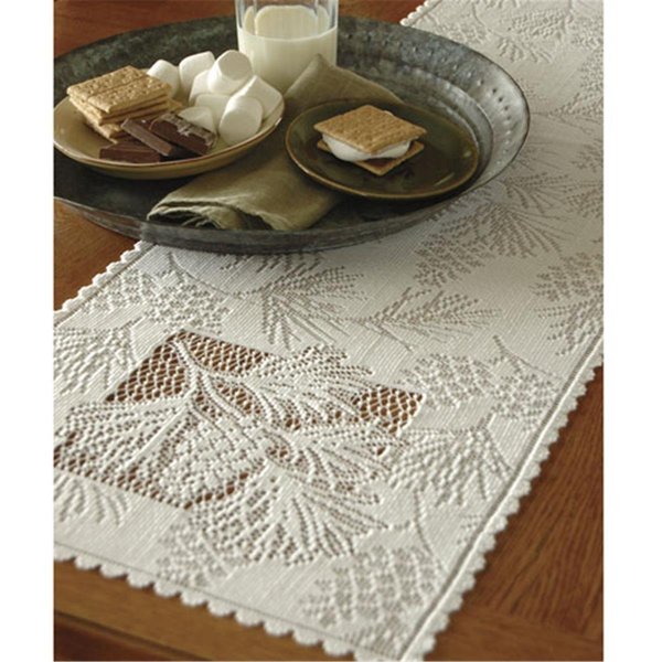 Heritage Lace 14 x 60 in. Woodland Runner, White WL-1460W